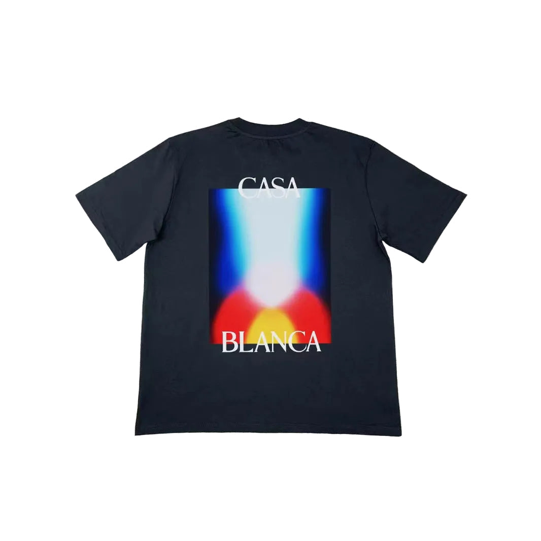 Casablanca Art Graphic Print Loose Unisex Short Sleeve T-Shirt