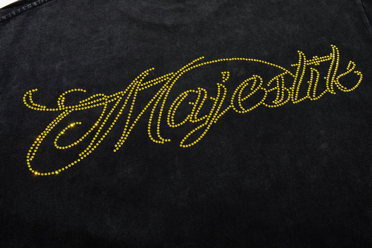 MAJESTIK Racing Graphic Washed Black T-Shirt