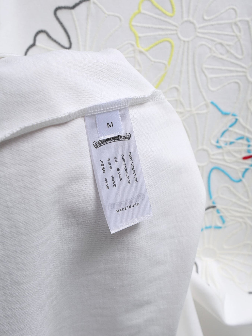 Chrome Hearts Floral Cross Embroidered T-Shirt